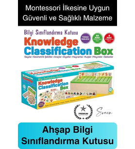 Premium Ahşap Bilgi Sınıflandırma Kutusu Zeka Geliştiren Eğitici Öğretici Çocuk Oyuncak El Beceri