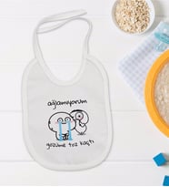 BK Kids Gözüme Toz Kaçtı Tasarımlı Beyaz Bebek Mama Önlüğü-1
