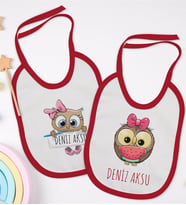 BK Kids Kişiye Özel İsimli 2’li Kırmızı Mama Önlüğü-18