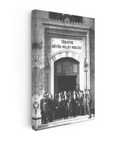 Kanvas Tablo TBMM Binası Önü Heyet Atatürk Tablosu Ev Ofis Duvar Dekoru