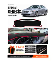 HYUNDAİ GENESİS (2008-2014) Uyumlu Torpido Örtüsü Torpido Kılıfı - Siyah Kırmızı