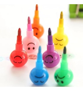 Emoji Yumurtlayan Yuvarlak Renkli Kalem 4 Grup 28 Uç