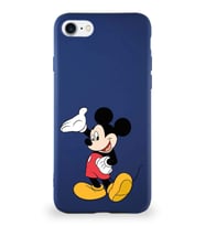 Apple iPhone 8 Soft Premier Kapak Mickey Mouse-C Tasarımlı Silikon Kılıf - Lacivert (Şeffaf)