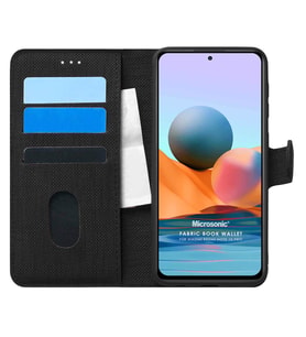 Microsonic Xiaomi Redmi Note 10 Pro Max Kılıf Fabric Book Wallet Siyah