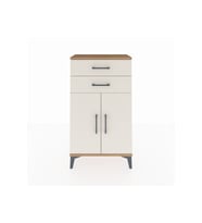 Arges Komodin Tek Raflı 2 Çekmeceli 2 Kapaklı 60x30x106 Çam-Aytaşı