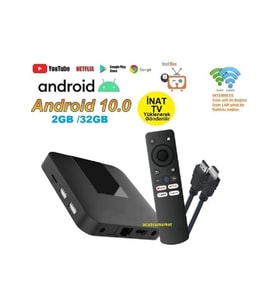 2GB/32GB Android 10 Tv Box ( Inat Tv Yüklenerek Gönderilecektir )