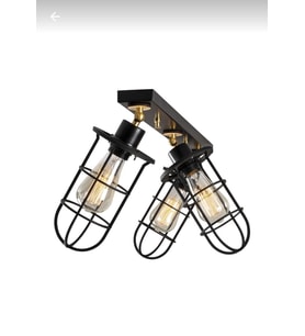 Rsylight Retro Metal Dekoratif Rustik Siyah 3 Lü Hareketli Mafsallı  Sarkıt Avize G:60 cm