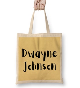 Dwayne Johnson Artwork Bez Çanta Uzun Saplı