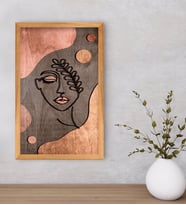 BK Home Minimalist Woman Dekoratif Retro Ahşap Tablo-1