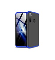 Realme 5 Uyumlu Kılıf Zore Ays Kapak (Siyah-Mavi)