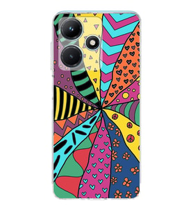 PrintiFy İnfinix Hot 30i ile Uyumlu Retro Color 4  Kamera Korumalı Şeffaf  Kılıf