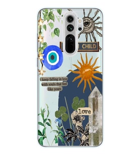 Redmi Note 8 Pro Uyumlu Moon Child Desenli Şeffaf Telefon Kılıfı