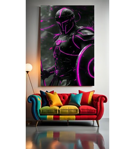 NEON GLADYATÖR V1 Ev Duvar Salon Güzellik Salonu Ofis Dükkan Dekarasyon Kanvas Tablo (Çok Renkli)