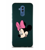 Huawei Mate 20 Lite Soft Premier Kapak Minnie Mouse-B Tasarımlı Silikon Kılıf - Yeşil (Şeffaf)