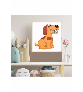 Sevimli Köpek Çocuk Odası Ahşap Çerçeve Tablo 8