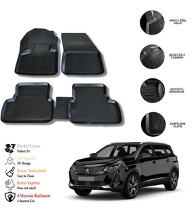 Peugeot 5008 2018 3D Havuzlu Paspas OTL