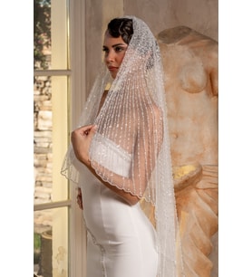 Gelinlik Duvağı Ve Nikah Duvağı 230 Cm,İşlemeli Özel Duvak (Beyaz)