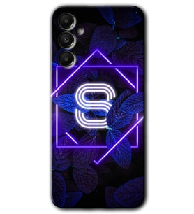 Galaxy A05s Kılıf HD Desen Baskılı Kılıf - Dark Neon Yaprak S Harfi