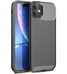 iPhone 11 Kılıf Auto Focus Karbon Kapak - Siyah