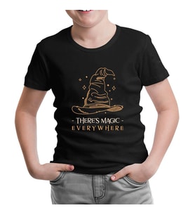 There is Magic Everywhere Witch Hat Siyah Çocuk Tshirt