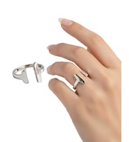 Gümüş Tifany Cuff Tasarım Kelepçe Kadın Yüzük Doğum Günü Hediye