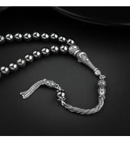 Hematit Doğal Taş 8mm Gümüş Tesbih (Çok Renkli)