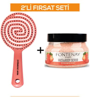 Fontenay Profesyonel 3 Boyutlu Saç Fırçası +Face&Body Peeling Scrub Yüz Maskesi Çilek 350ml 2'Li Set