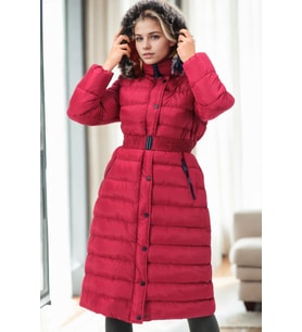 Dewberry Kadın %100 Polyester Kaban Bordo Z9779 Günlük Dış Giyim, Kazak ve Gömlek Kombini, Seyahat Gardırobu