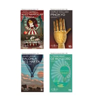 Oz Büyücüsü + Pinokyo + Balonla Beş Hafta + Alice Harikalar Diyarında- 4 Kitap Set