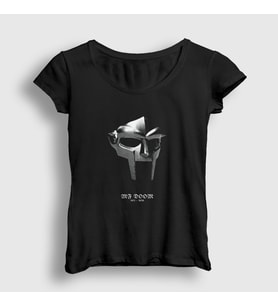 Presmono Kadın Siyah Metal Mask Rap Mf Doom T-Shirt 454728tt