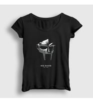Presmono Kadın Siyah Metal Mask Rap Mf Doom T-Shirt 454728tt