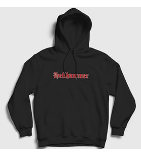 Presmono Unisex Siyah Hellhammer Kapüşonlu Sweatshirt 380463tt