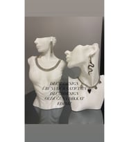 2'li Manken Set, Dekoratif Takı Mankeni, Takı Standı, Takı Organizeri,  Kolye Küpe Sergileme Standı