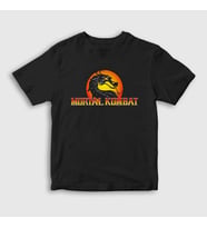 Presmono Unisex Çocuk Siyah Logo Mortal Kombat T-Shirt 147149tt