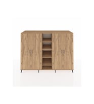 Kronos Dolap 12 Raflı 4 Kapaklı 220x59x163 Çam-Çam