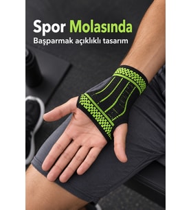 Lexroo Avuç İçini ve Bileği Saran Örgü Sporcu Bilekliği