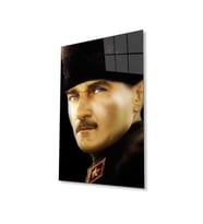 Atatürk Cam Tablo 4mm Dayanıklı Temperli Cam, Atatürk Glass Wall Art (Çok Renkli)