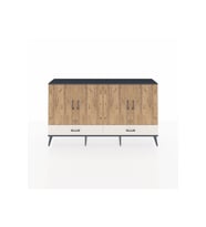 Arges Konsol 6 Raflı 2 Çekmeceli 4 Kapaklı 176x30x99 Antrasit-Çam/Aytaşı