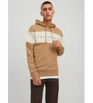 Jack & Jones Erkek Kapüşonlu Sweatshirt Copenhagen 12216156  (Krem)
