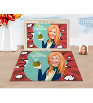 BK Gift Kişiye Özel Kadın Sınıf Öğretmeni Karikatürlü 1000 Parça Profesyonel Puzzle-1
