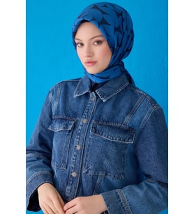 Belli Twill İpek Eşarp 4117D (A. Mavi)