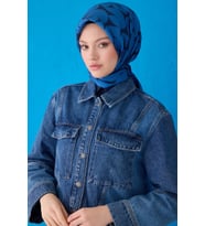 Belli Twill İpek Eşarp 4117D (A. Mavi)