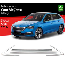 Skoda Scala Uyumlu Krom Cam Çıtası 6 Parça 2019 Üzeri (Karışık)