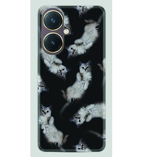 Vivo Y27 Kılıf Silikon Desen Özel Seri Sevimli Kedicikler 1785