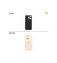 iPhone 14 Pro Altın Renk Arka Kapak Arka Cam Batarya Kapağı Lazer Kesim Kapak Pil Kapağı