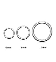 Düz Silver Renk Halka Cerrahi Çelik Piercing Takımı 3'lü Set (Çok Renkli)
