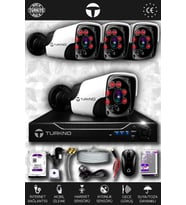 TURKNO 4 Kameralı Pania 4 Dış Kamera Set 250 GB HDD Full HD Gece Görüşlü Güvenlik Kamerası Sistemi