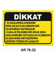 İŞ GÜVENLİĞİ UYARI LEVHASI 1 ADET PVC 21 X 29CM