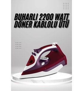 Seramik Tabanlı Kırmızı 2200 Watt Şok Buharlı Ütü