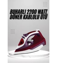 Seramik Tabanlı Kırmızı 2200 Watt Şok Buharlı Ütü